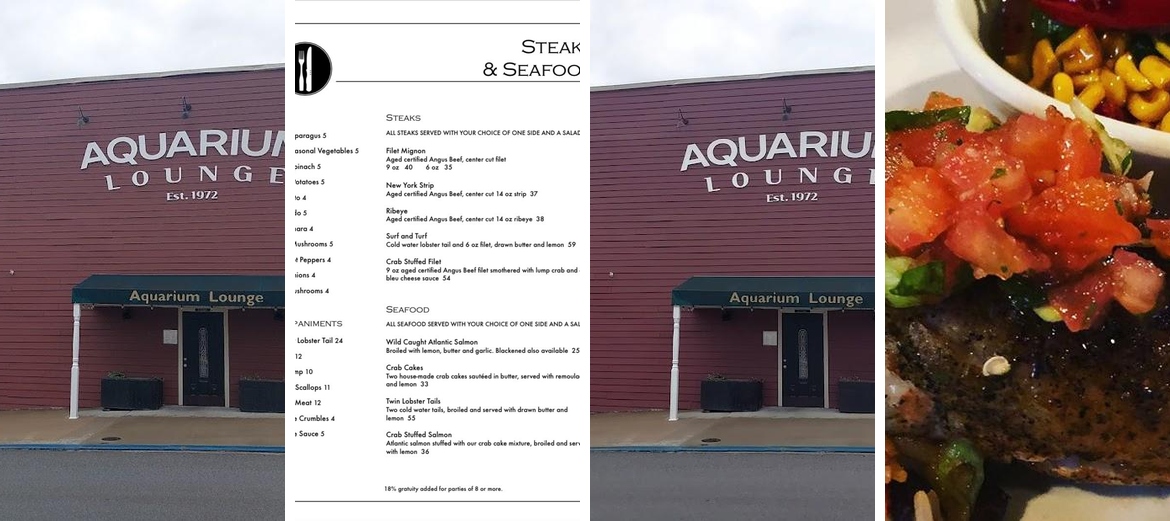 Aquarium Lounge Menu