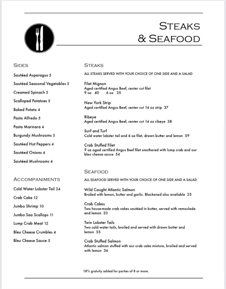 Aquarium Lounge Menu image 1